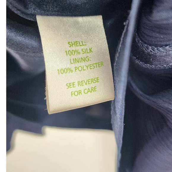 Lilly Pulitzer 100% Silk Blue Drop Waist Navy Casual Skirt Size 6 Tiered Crinkle - Picture 9 of 10